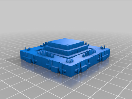 aztech base conceptualiz3d ancestral ancient aztec chaos math platform ritual solid square 3d print model - Mito3D