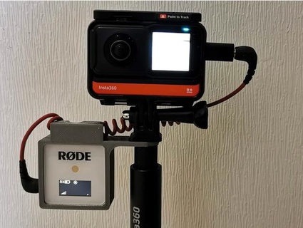 rode wireless - invisible mounting cage insta360's martin machts insta360 microphone holder mount rodewirelessgo 3d print model - Mito3D