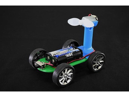 hélice impulsado coche vehiculo petal3d motor montar Escorpión estante soporte línea corriente tecnología juguete vehículo 3d print model - Mito3D