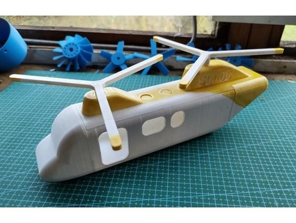 hélicoptère adam mort avion engrenages mécanique jouet 3d print model - Mito3D