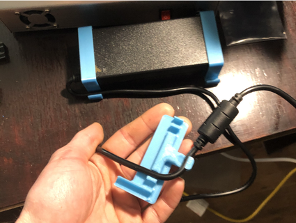 psu mount + cable management mp select mini monsieurglad clip holder monoprice v2 power brick supply 3d print model - Mito3D