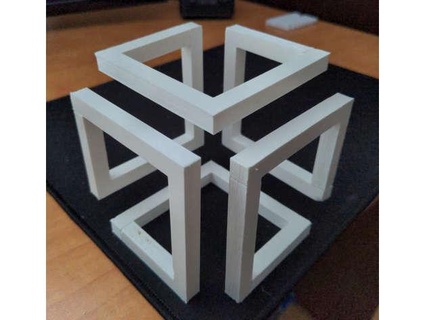 impossible cube - square plugs mandclu 3d print model - Mito3D