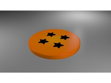 posa vaso dragonball 4star sentinelhm circulo dragonballz friki goku naranja negro objeto3d posavasos star 3d print model - Mito3D