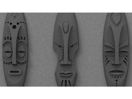 africain masque cairosestudio art chambre décor décoration décoratif maison panneau tribal mur monter 3d print model - Mito3D