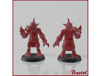 blood bowl troll 2 bastol big guy bloodbowl fantasy football goblin miniature 3d print model - Mito3D