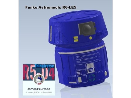 funko r6 le5 James r5d4 astromech droïde pop guerres étoiles étoile 3d print model - Mito3D