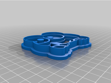 keroppi cookie cutter maxblaster 3d print model - Mito3D