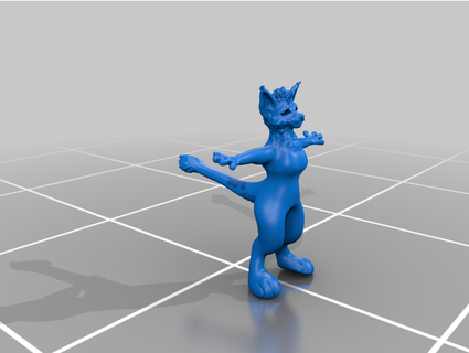 funky felino personagem confundir antropomórfico avatar gato peludo 3d print model - Mito3D