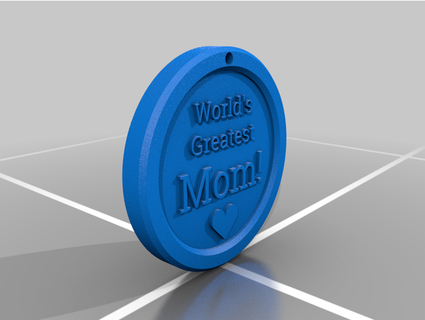 world's greatest mom medal august moon 3d print model - Mito3D