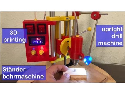 upright drill machine 0 3-4 0mm johuvo bohrer bohrstnder dreibacken futter led light spiralbohrer tisch 3d print model - Mito3D