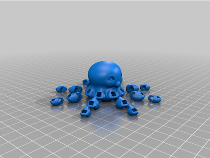 cute mini octopus - split bodys dual color print cad435 3d print model - Mito3D