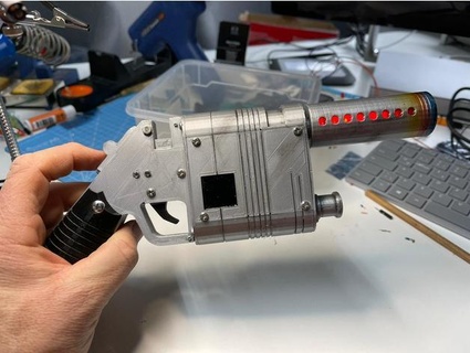 Star Kriege Rey Blaster Mechanik elektronisch Platz Spülwind 3d print model - Mito3D