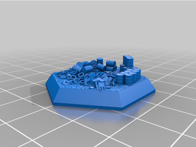 esadecimale base urbano macerie impostato shiaic1 3D print model - Mito3D