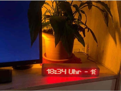 64x8 dot matrix display housing remixed pinki99 laufschrift max7219 case clock wemos d1 mini esp32 3d print model - Mito3D