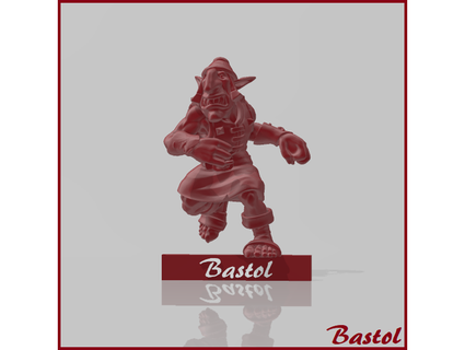 blood bowl goblin 8 bastol bloodbowl fantasy football miniature troll 3d print model - Mito3D