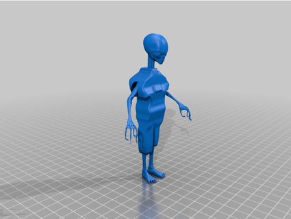 grigio alieno completo uomo johnwill grayalien scifi ufo 3d print model - Mito3D