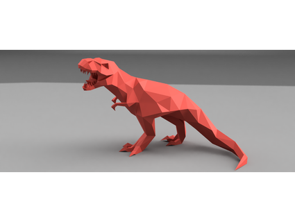 poly trex dinosaure rex café animaux animal polygonal trexremix 3d print model - Mito3D