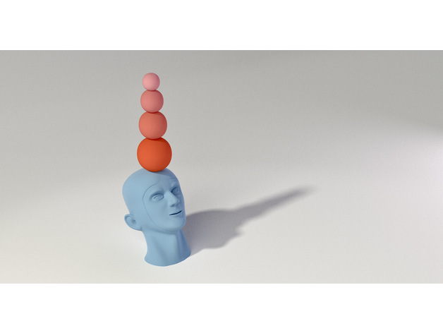 balancieren Rossmacher Skulpturen abstrakt Kunst Design Anti Stress vergeben Balance Ball Bälle Büste Gesicht Harmonie Kopf jonglieren Bedeutung Leben Modell Skulptur Kugeln surreal Trophäe 3D print model - Mito3D