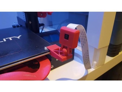 Ender 3 Himbeere pi Kamera Bett montieren patrickhallek 3D Drucker Zubehör Clip Kraken 3d print model - Mito3D