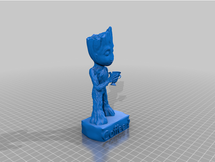 groot holding chip beauty beast coffee k6xx1 Creatures 3d print model - Mito3D