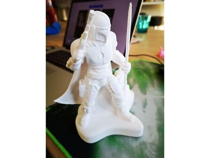 Mandalorianer Gelb vermanschen Unterstützung Mitternachtsblitz Skulpturen Baby Yoda Star Kriege 3d print model - Mito3D