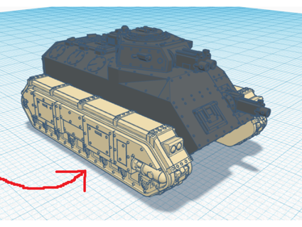 interstellar army shortmera tracks remix rubber honey Models 28mm miniture tank track wargame 3d print model - Mito3D