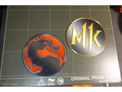 mortel kombat koaster vues ringardes panneaux logos Coaster boisson 3d print model - Mito3D