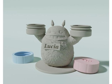 totoro Tasse Halter Unterstützung Kontakt Linse lesen Beschreibung Sulzfluh Behälter Nachbar Remix 3d print model - Mito3D