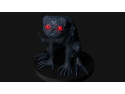 pug demon abominação gtrby117 jogos criatura dd demônio dnd miniatura cão misture monstro réptil rpg ttrpg esquisito 3d print model - Mito3D