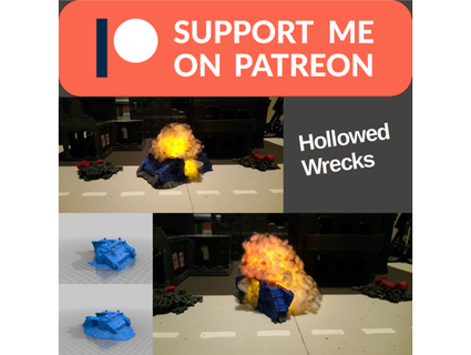 hollowed wrecks - include lights udos3dworld Toys & Games tabletop terrain 3d print model - Mito3D