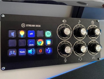 streamdeck + audio mixer deej laurensguijt Office elgato 3d print model - Mito3D