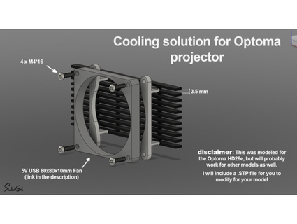 cooling solution optoma projector shaga 17 Electronics air fan diy heat 3d print model - Mito3D