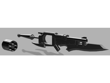 mhw fer gunlance violethazey accessoires cosplay soutenir arme fantaisie pistolet monstre chasseur 3d print model - Mito3D