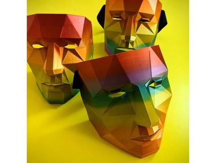 polygone masque refactoriser espaceetnation costume visage fantaisie tête Halloween lowpoly 3d print model - Mito3D