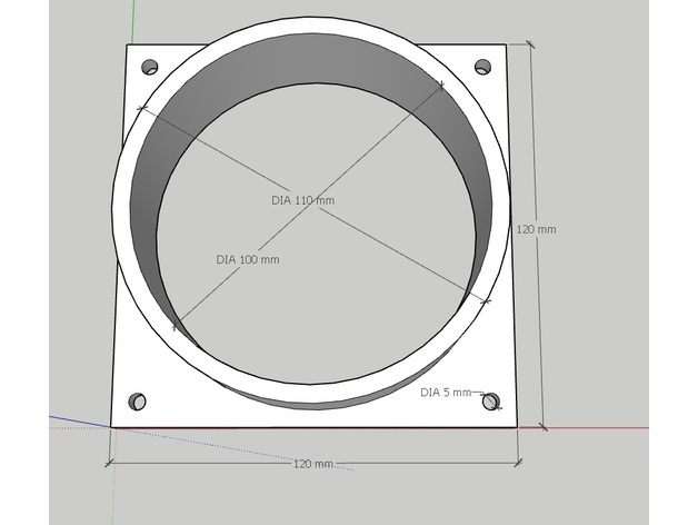 Rohr 120mm sonra adaptör boru hayran ht gamerx3100 dış mekan Bahçe 40mm soğutma fanart binmek Seckit Skgo 3D print model - Mito3D