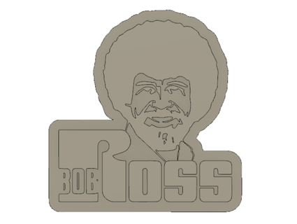 bob Ross logo cesur rakun Sanat boya mutlu ağaçlar sıvı yağ ağaç 3d print model - Mito3D