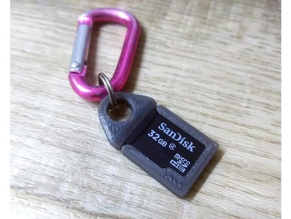 micro sd cartão suporte chaveiro kazoo chaveiros microsd fino 3d print model - Mito3D