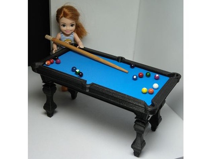 billiards table dolls 1 12 scale cardsbym Toy & Game Accessories dollhouse furniture doll snooker 3d print model - Mito3D