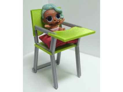 high chair dolls 1 12 scale cardsbym Toy & Game Accessories dollhouse furniture doll highchair 3d print model - Mito3D