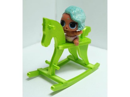balancement cheval poupées cartesbym jouet Jeu accessoires maison meubles poupée 3d print model - Mito3D