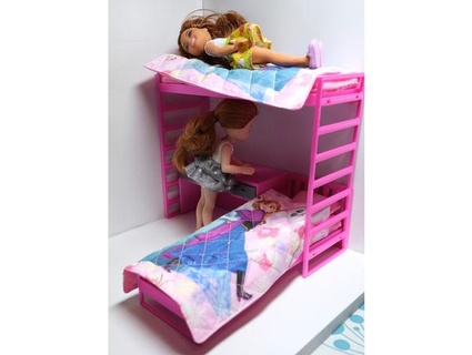 l-shaped bunk bed desk dolls 1 12 scale cardsbym Toy & Game Accessories bunkbed toy dollhouse furniture doll 3d print model - Mito3D