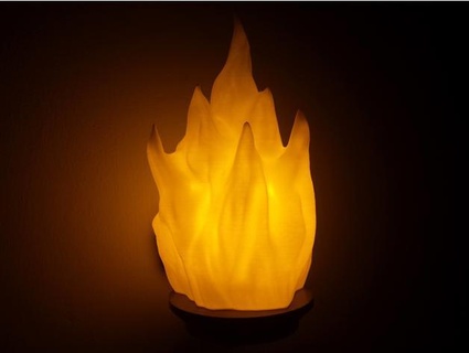 fiamme parete lampada deltaplus arredamento fuoco fiamma paralume 3d print model - Mito3D