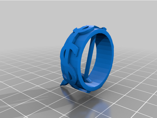 dólar anel dannyprince argolas 3D print model - Mito3D