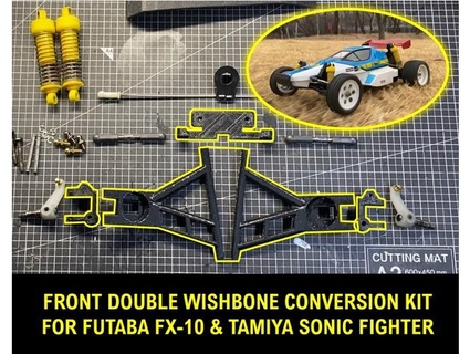 futaba fx 10 double wishbone conversione kit miniguy71 r c veicoli 80s Vintage rc macchina sonico combattente tamiya buggy 3d print model - Mito3D