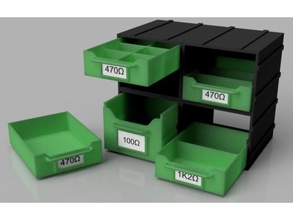 Komponente Halter Unterstützung Erweiterbar dsengineering Behälter Box erweiterbar Lager 3d print model - Mito3D
