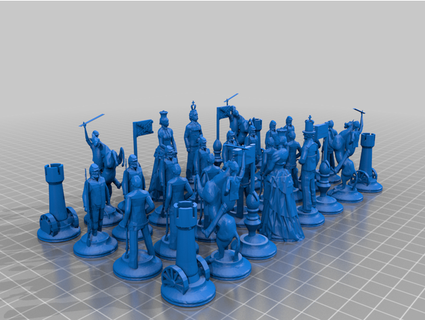 civil war chess set designerforhire Chess 3d print model - Mito3D