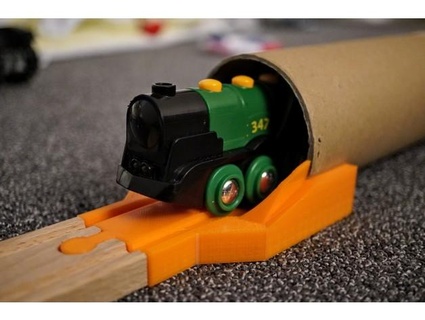 wooden track cardboard tube adapter dicon Construction Toys brio compatible ikea train toy wood 3d print model - Mito3D