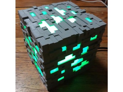 complete minecraft ore lamp mrspiffy Games 3d print model - Mito3D
