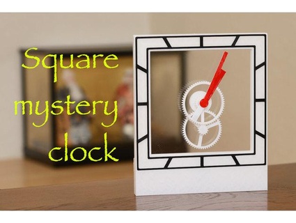 square mystery clock - guess works shiura Gadgets clock mystery clock  3d print model - Mito3D
