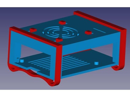 frambuesa pi 4 caso funda 40 mm ventilador genio computadora 3d print model - Mito3D